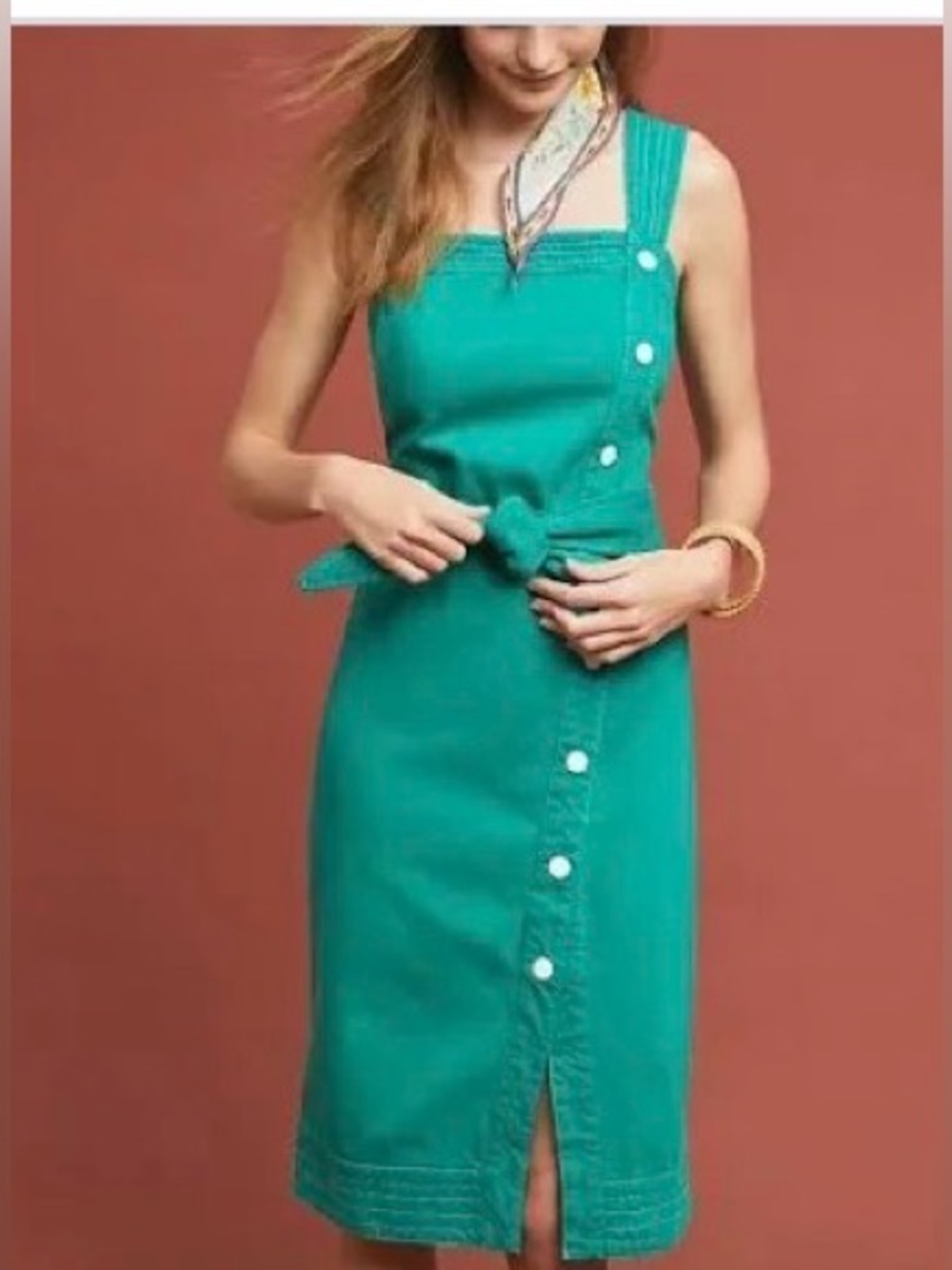 Maeve "Elizabeth" Button-Front Midi Dress from Anthropologie. Size 6